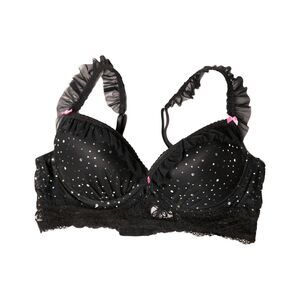 SAKI Silver By Diana M. Bara Push Up Underwire Bra Black Size 38B